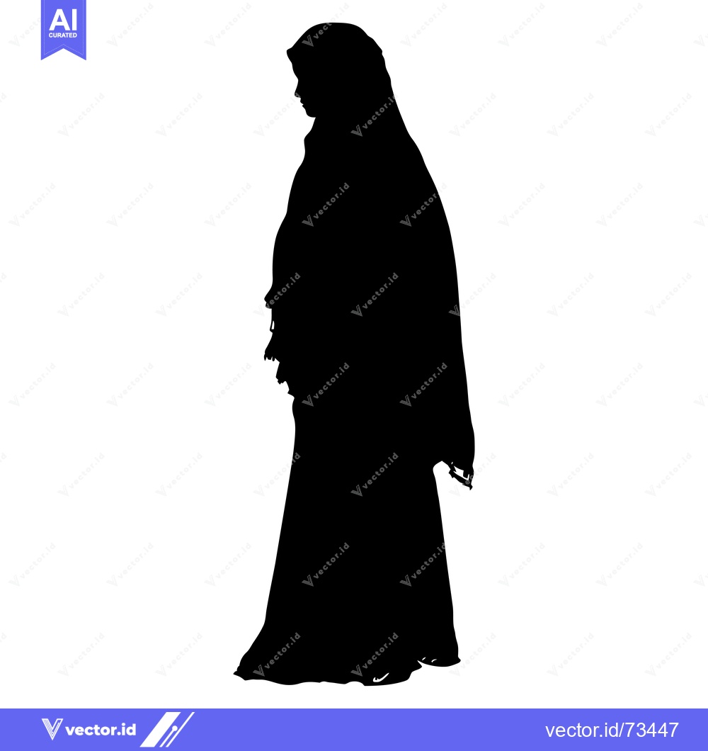 Premium Vector dari Silhouette of a Woman Wearing a Hijab