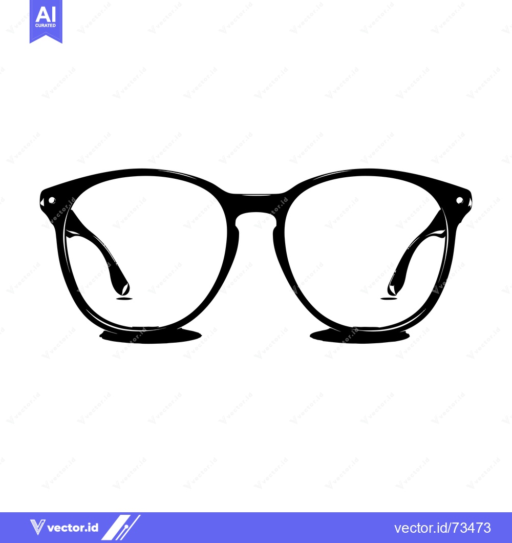 Premium Vector dari Black and White Illustration of a Pair of Round Eyeglasses