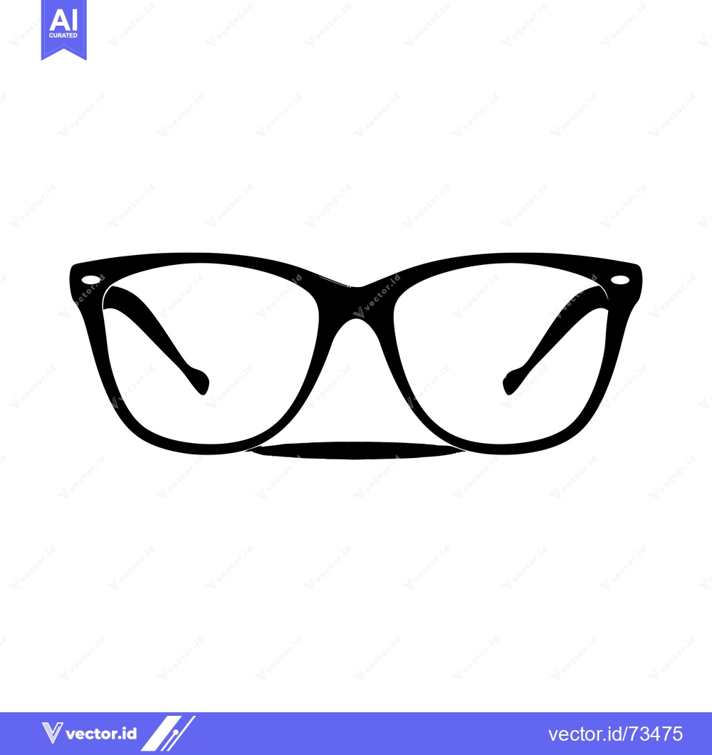 Premium Vector of Black and white silhouette of a pair of eyeglasses