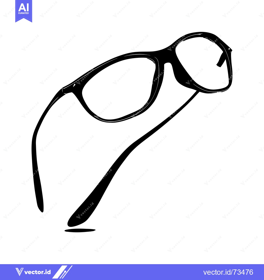 Premium Vector dari Black and white silhouette of a pair of eyeglasses