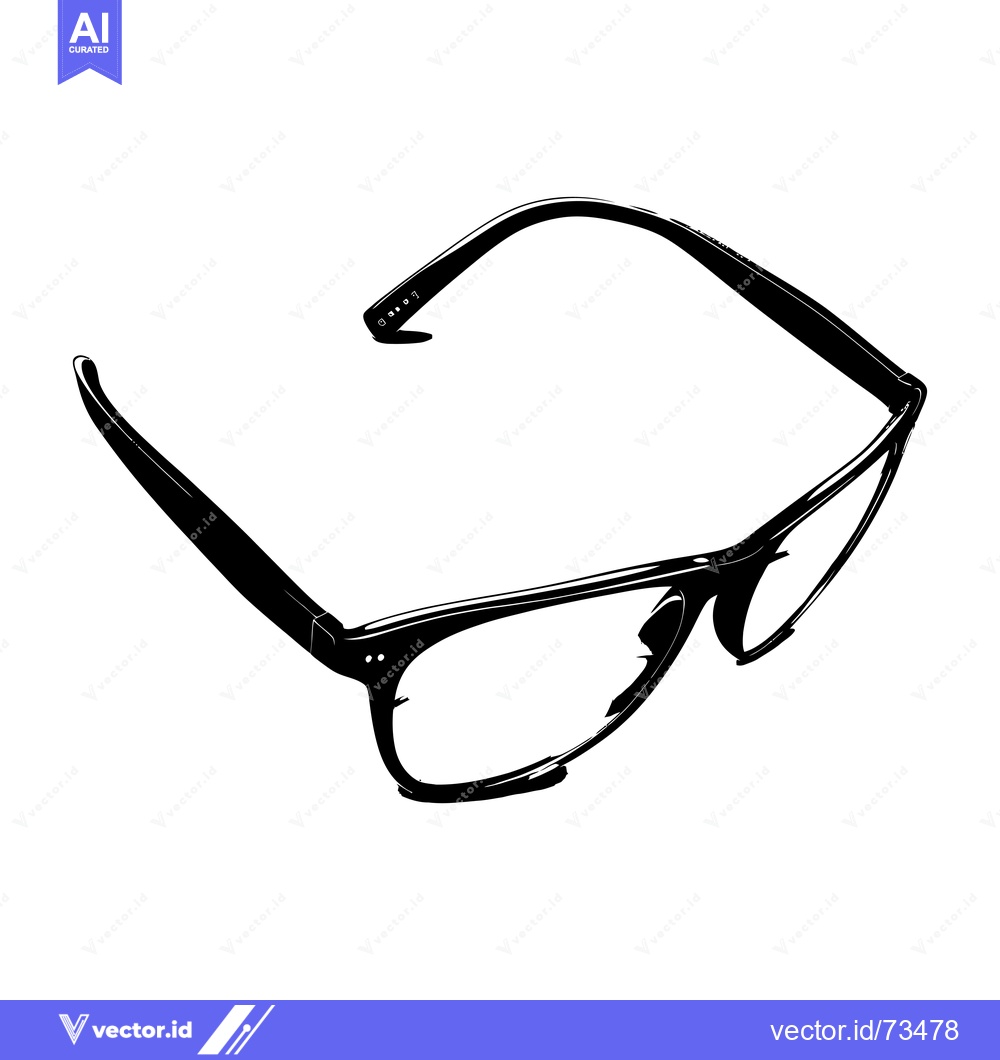 Premium Vector dari Black and white image of a pair of eyeglasses