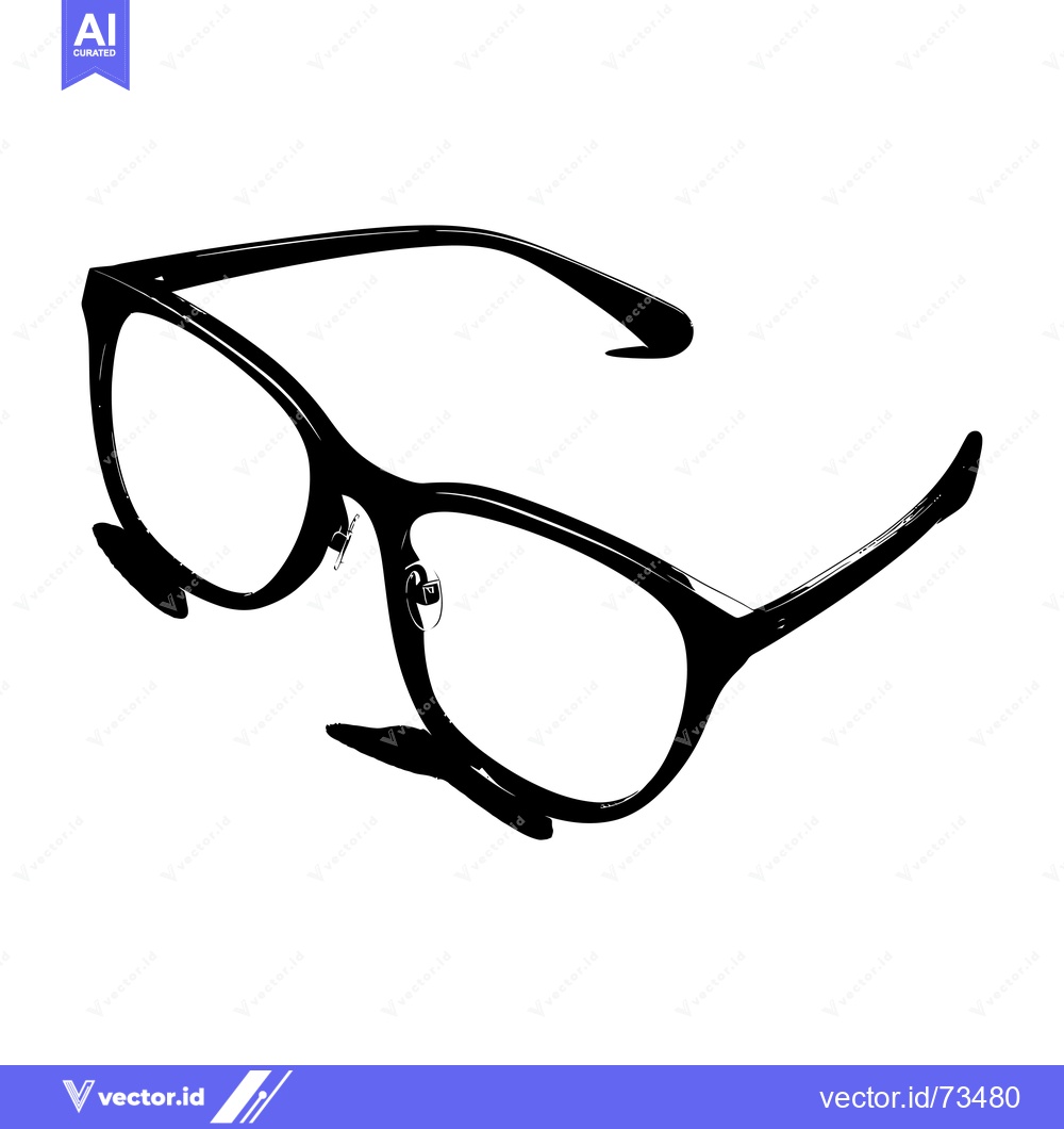Premium Vector of Black and White Silhouette of Eyeglasses