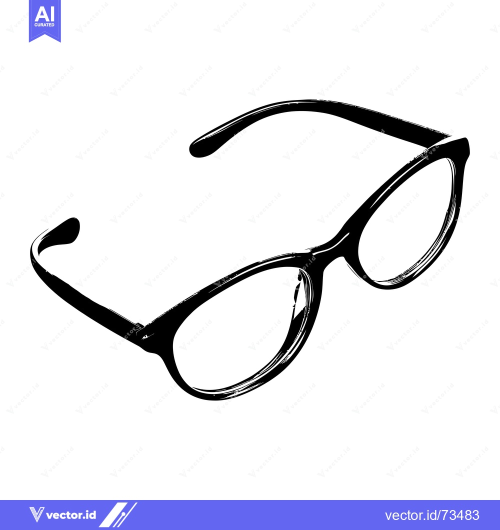 Premium Vector dari Black and white illustration of a pair of eyeglasses