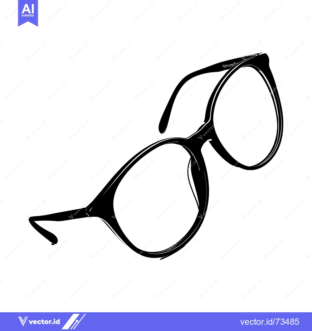 Premium Vector dari A Black and White Silhouette of a Pair of Eyeglasses