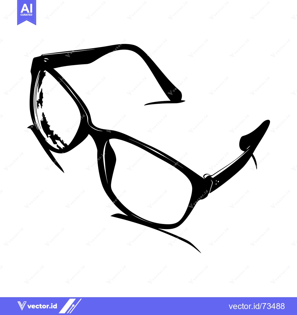 Premium Vector of Black and White Line Drawing of Glasses