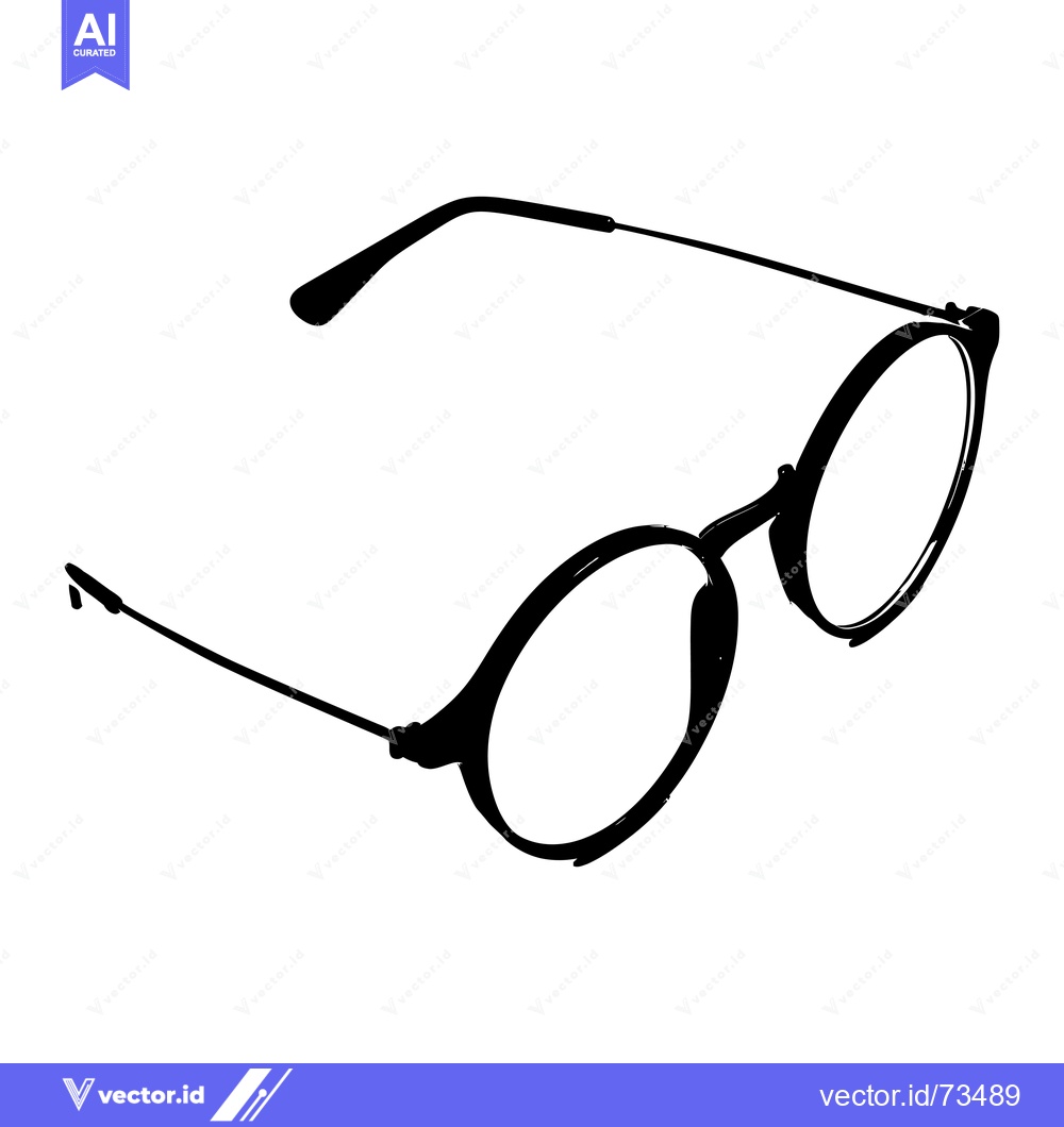Premium Vector of A Silhouette of Round-Framed Eyeglasses