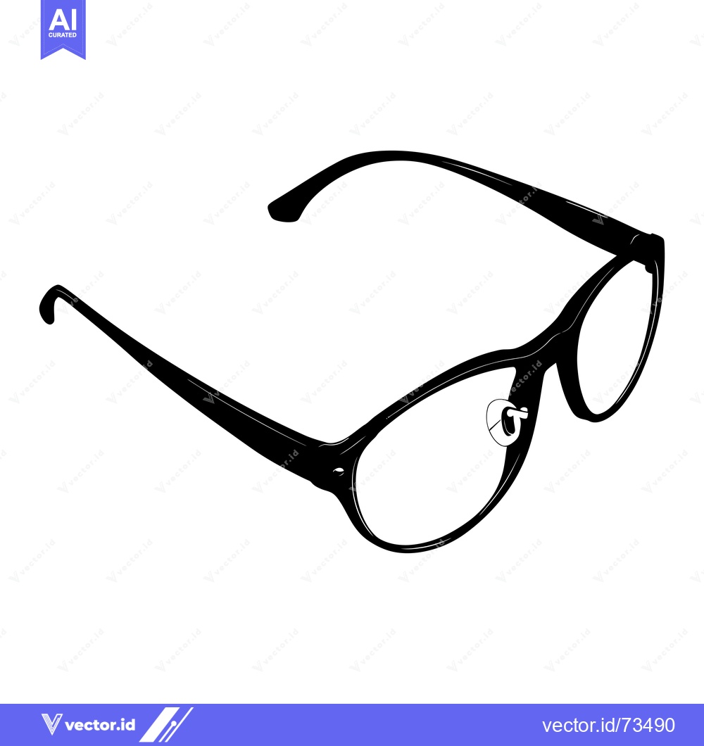Premium Vector dari Black and White Silhouette of Eyewear with Curved Frames