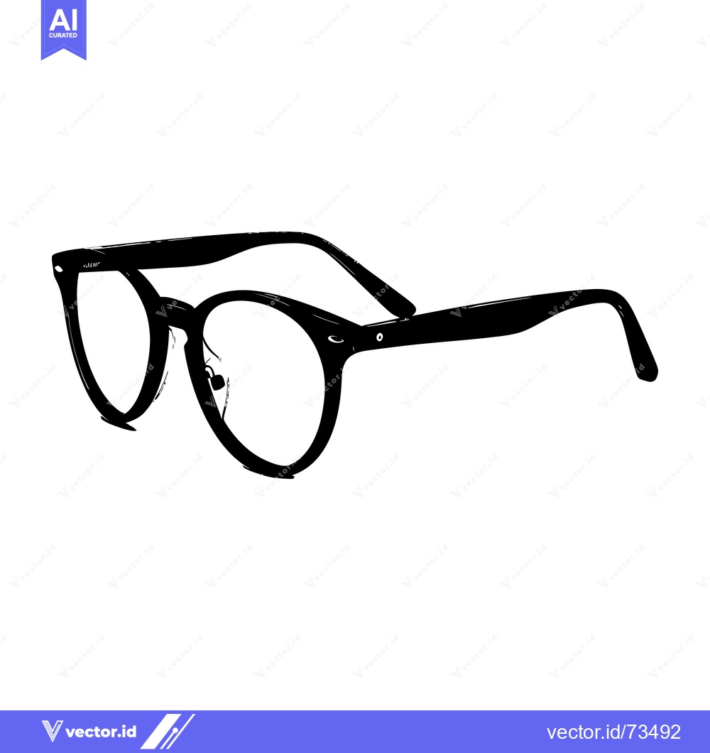Premium Vector of A Black and White Illustration of a Pair of Eyeglasses