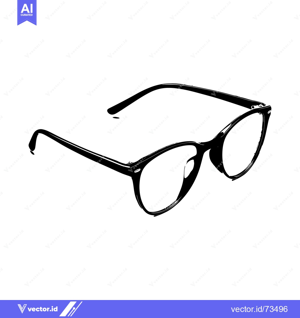 Premium Vector dari Black and White Silhouette of Eyeglasses