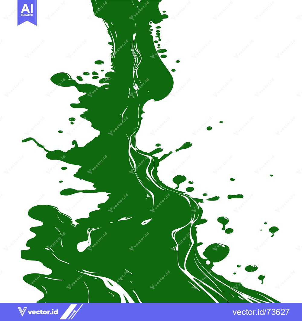 Premium Vector dari Green Paint Splatter Abstract Art.