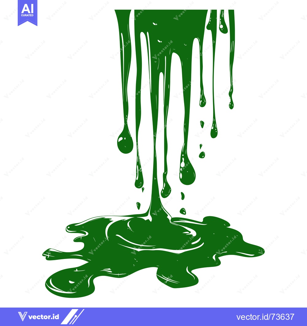 Premium Vector of Green Slime Dripping and Splattering Abstract.