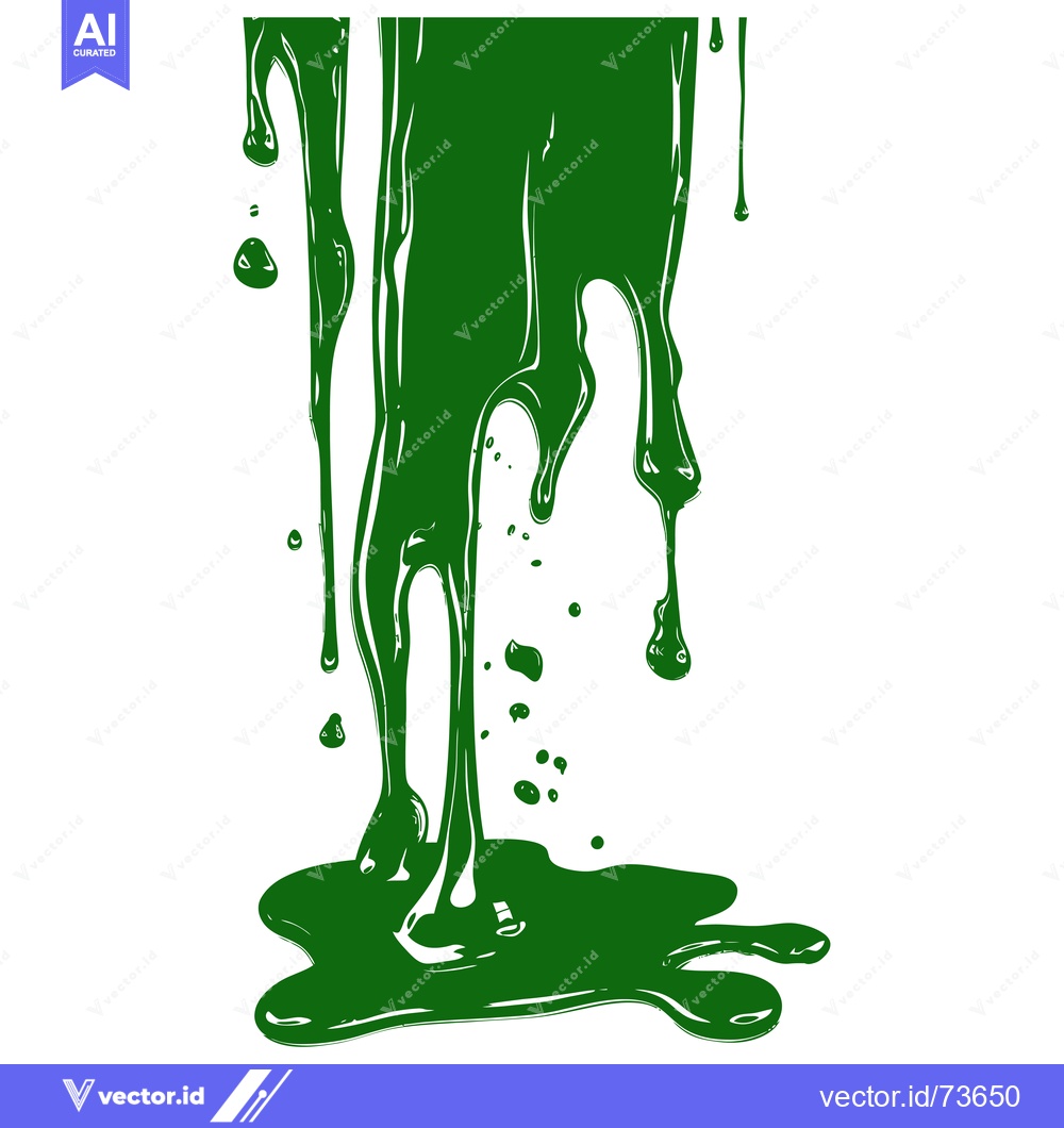 Premium Vector dari Green Slime Dripping and Splattering.
