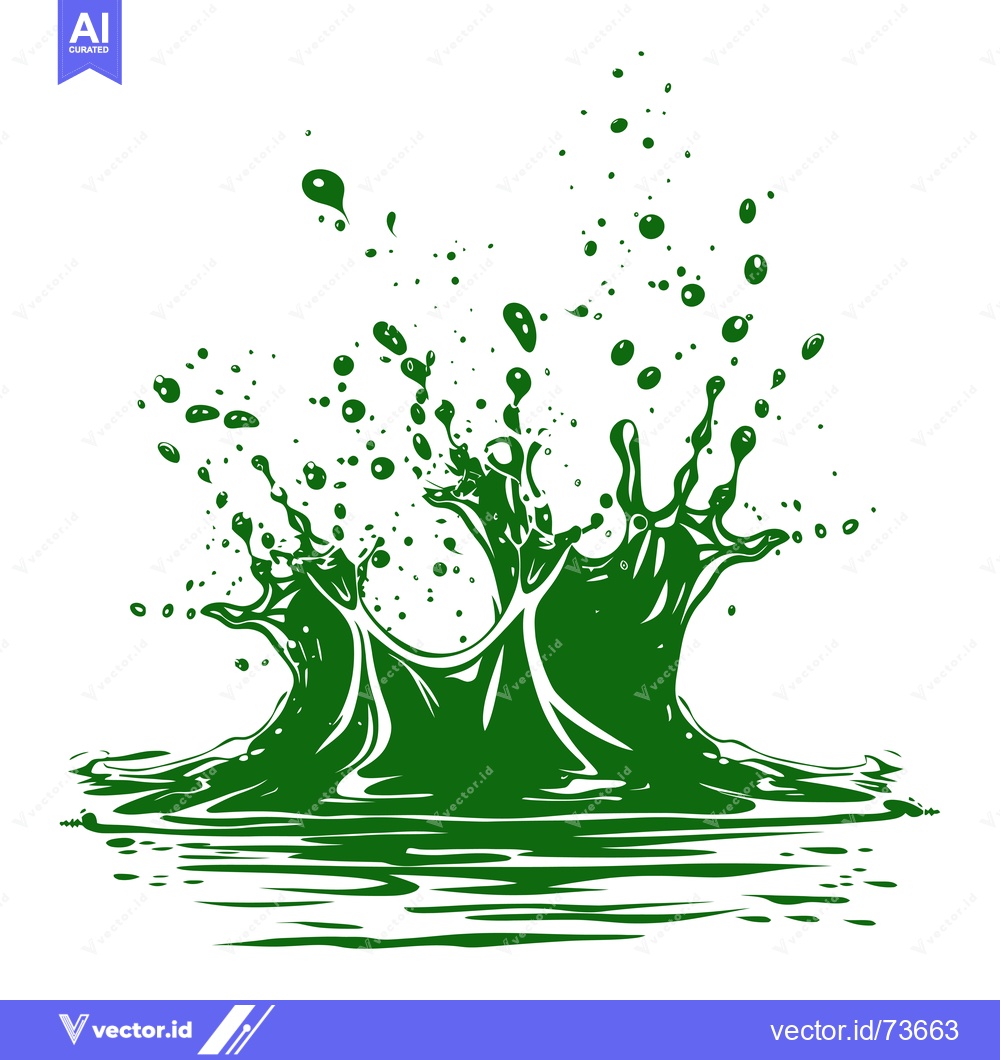 Premium Vector of Vibrant Green Liquid Splash Explosion.