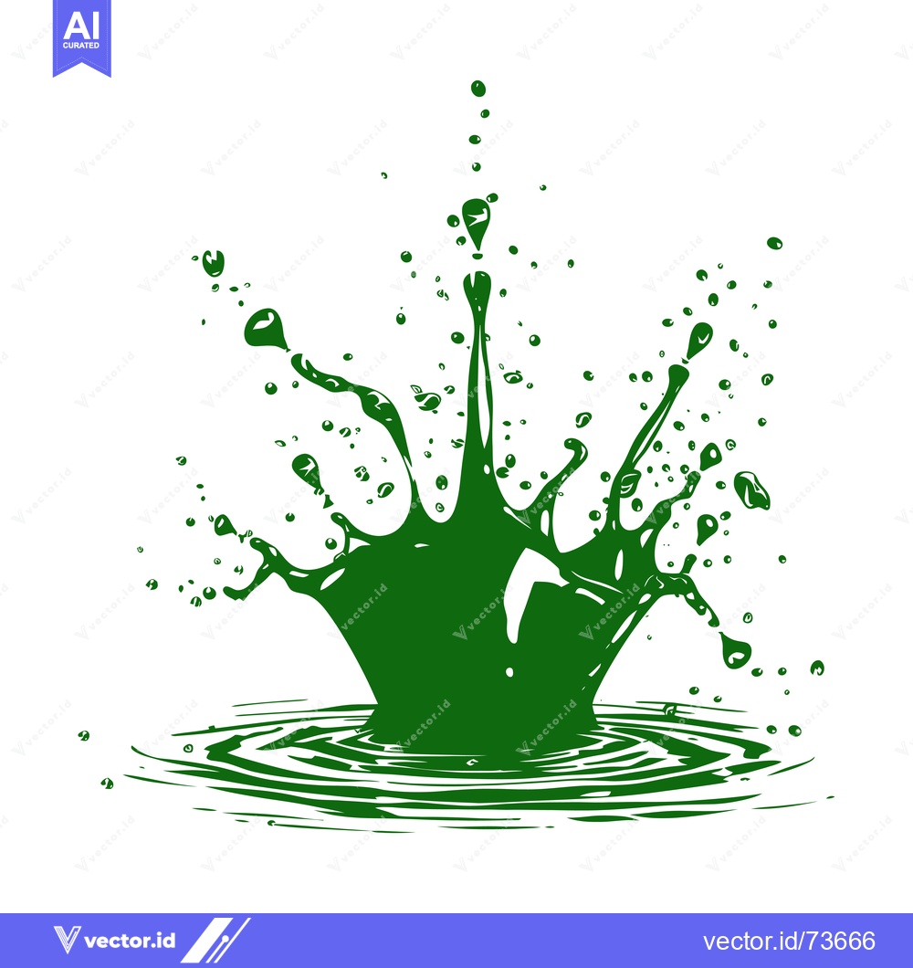 Premium Vector dari Green Liquid Splash Crown Shape Isolated On White Background.