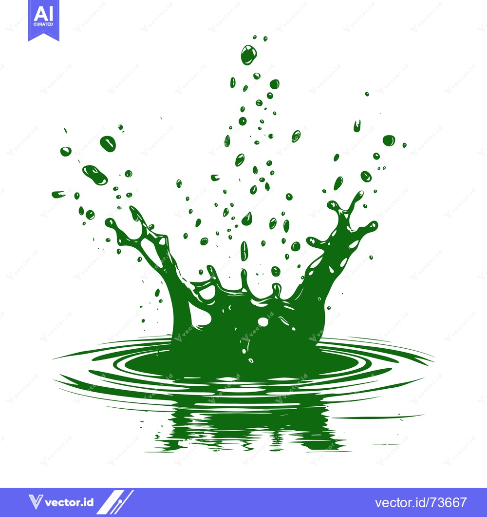 Premium Vector of Green Liquid Splash Crown Shape Isolated on White Background.