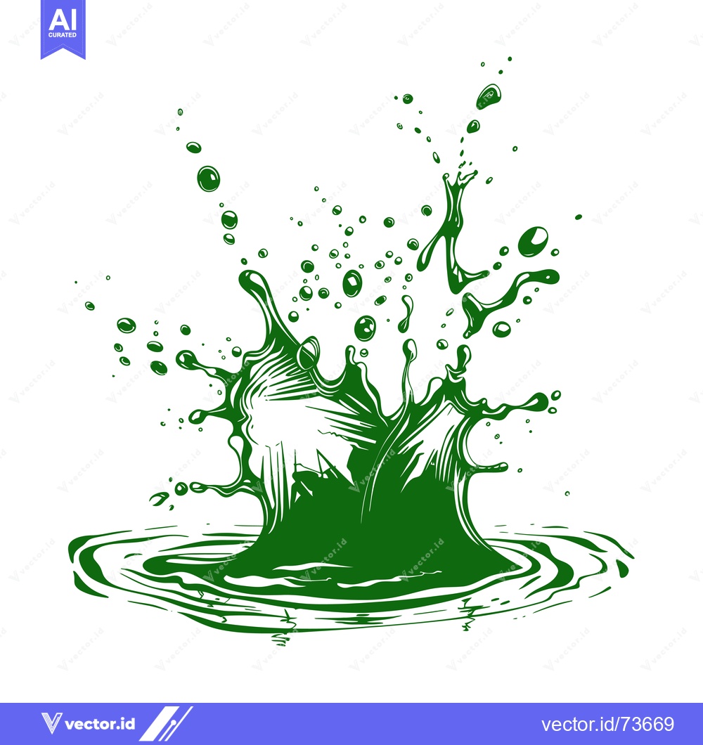 Premium Vector dari Vibrant Green Liquid Splash Explosion.