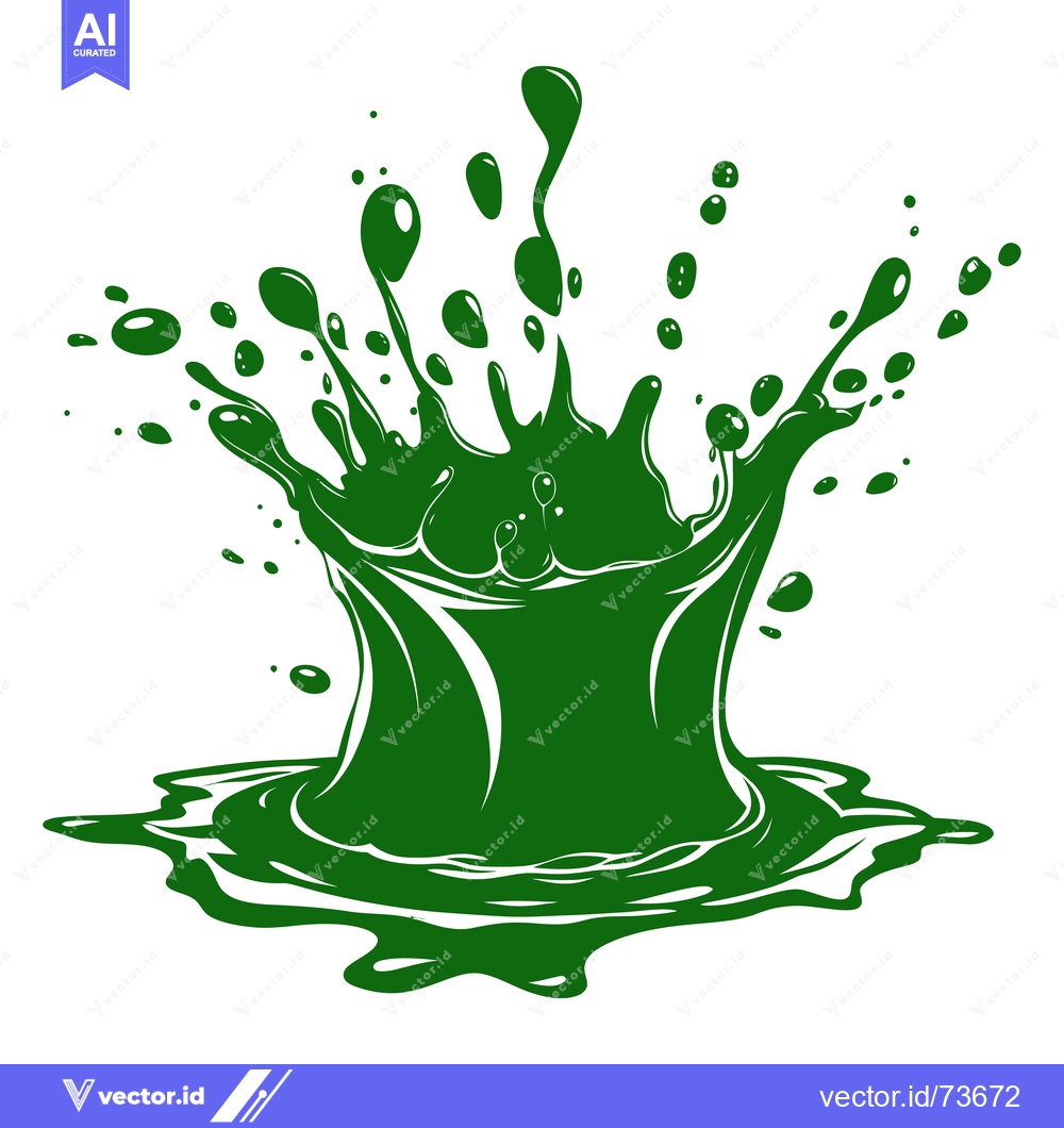 Premium Vector of Vibrant Green Liquid Splash Explosion.