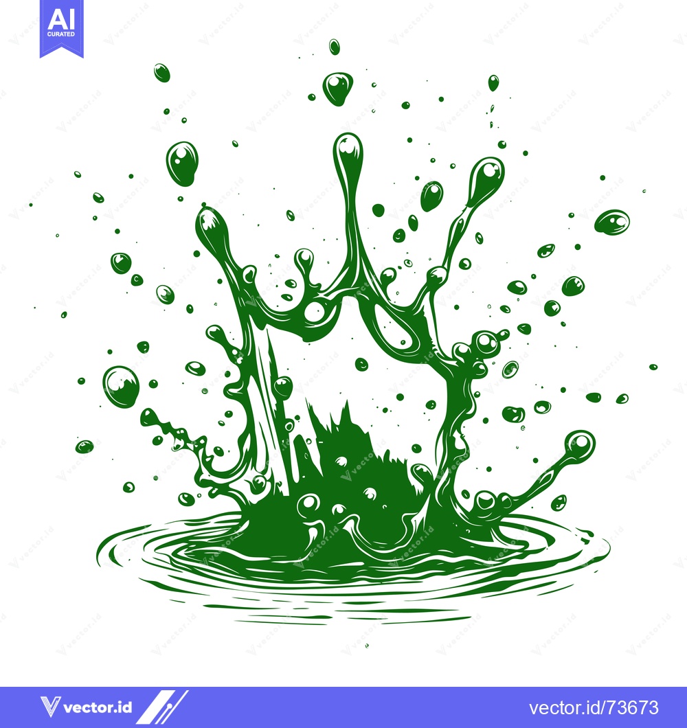 Premium Vector of Vibrant Green Liquid Splash Explosion.