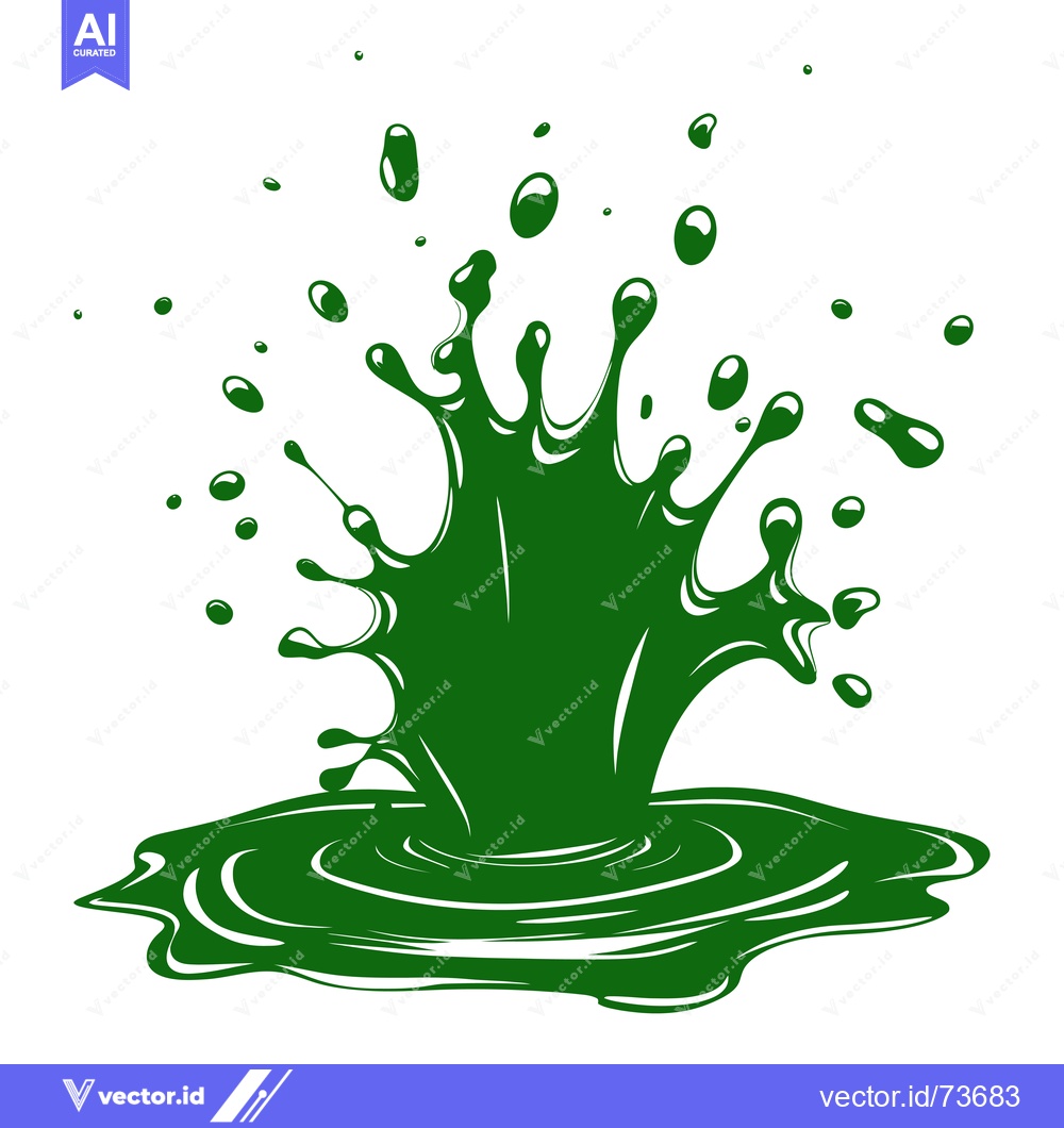 Premium Vector of Green liquid splash explosion, dynamic fluid motion.