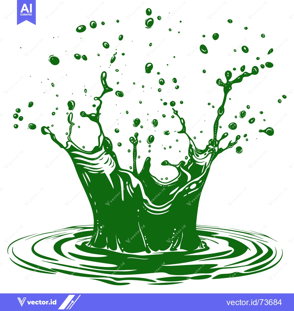Premium Vector dari Green Liquid Splash Crown Shape.