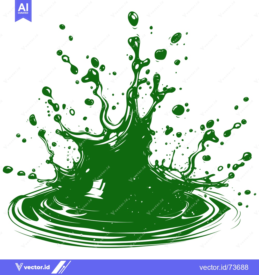 Premium Vector dari Vibrant Green Liquid Splash Explosion.