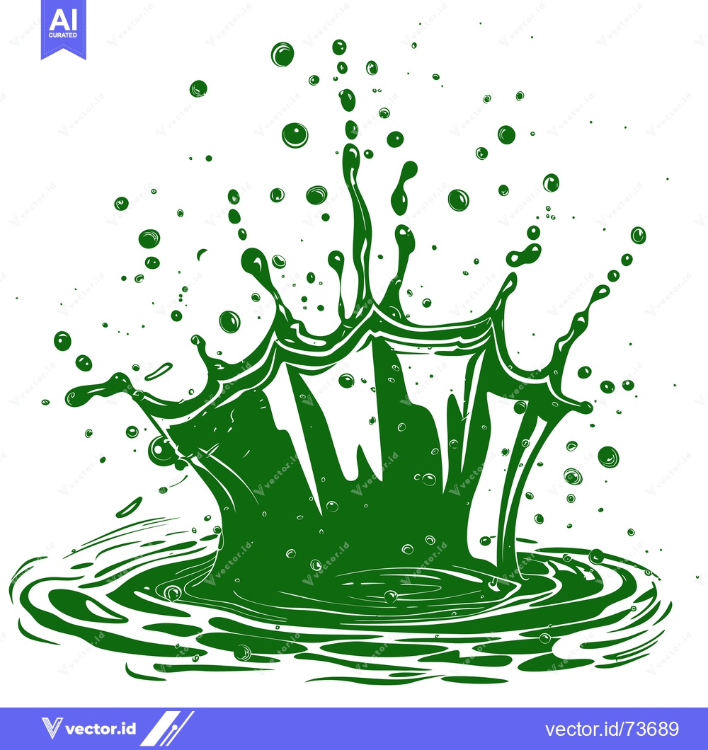 Premium Vector of Vibrant Green Liquid Splash Explosion.