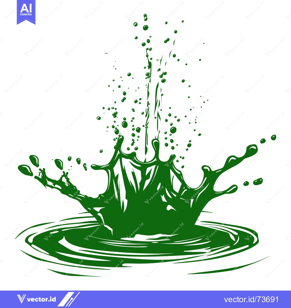 Premium Vector of Green Liquid Splash Explosion Abstract Art.