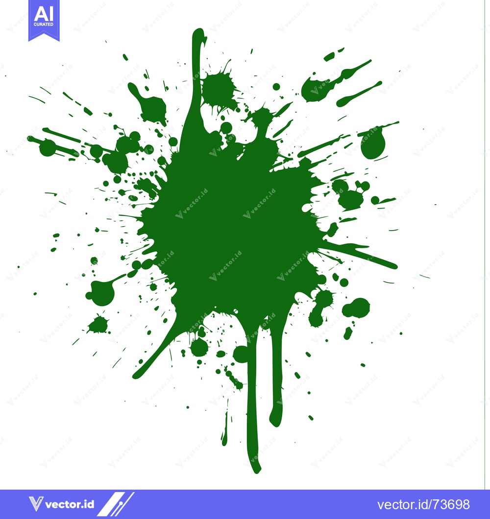 Premium Vector dari Green Paint Splatter Abstract Graphic Design Element.