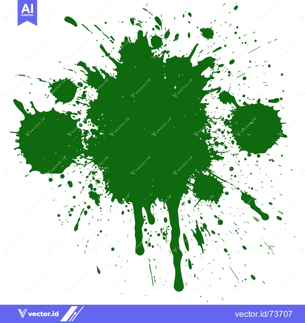 Premium Vector dari Green Ink Splatter Abstract Paint Blob.