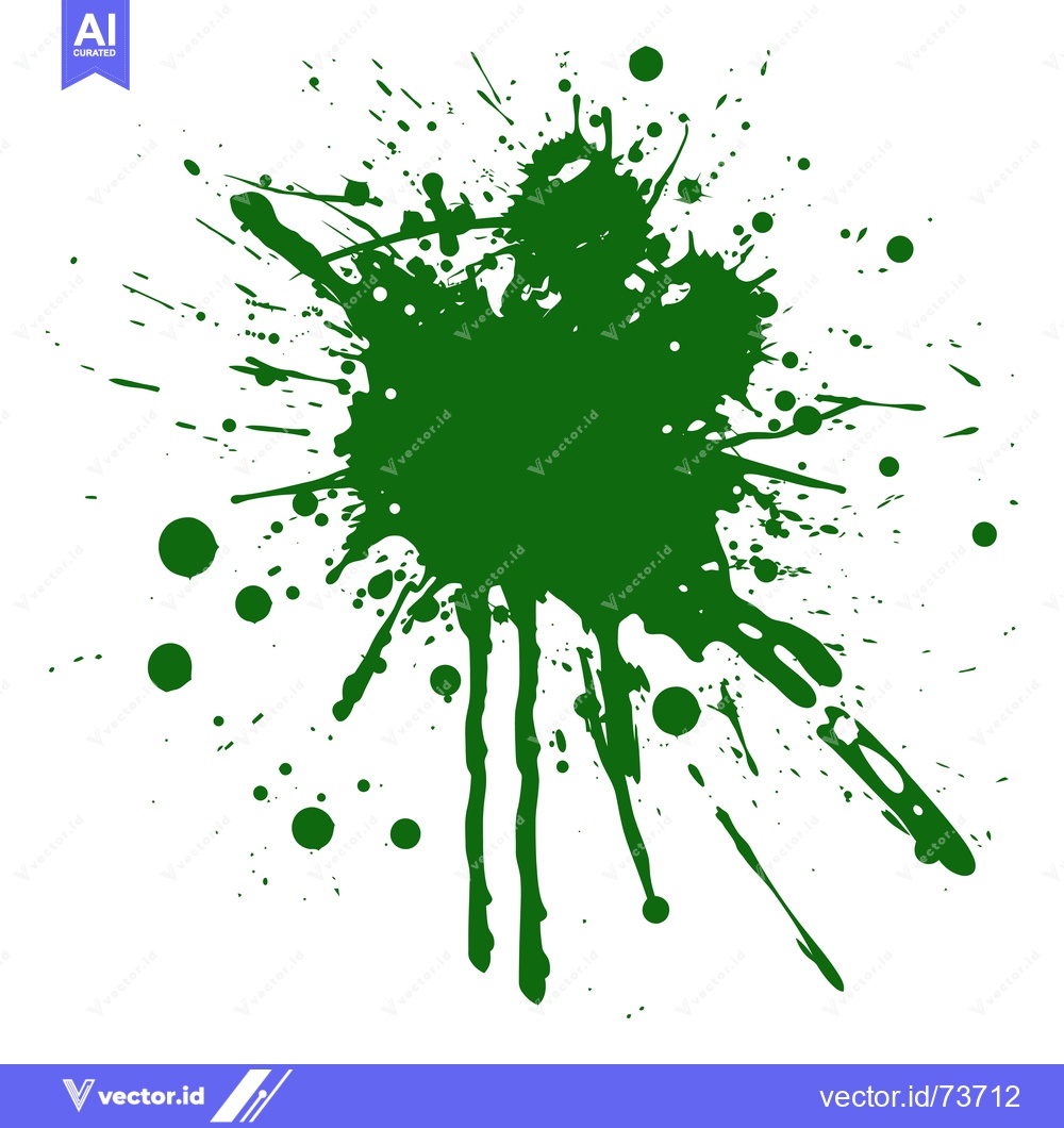 Premium Vector of Green Ink Splatter Abstract Background.