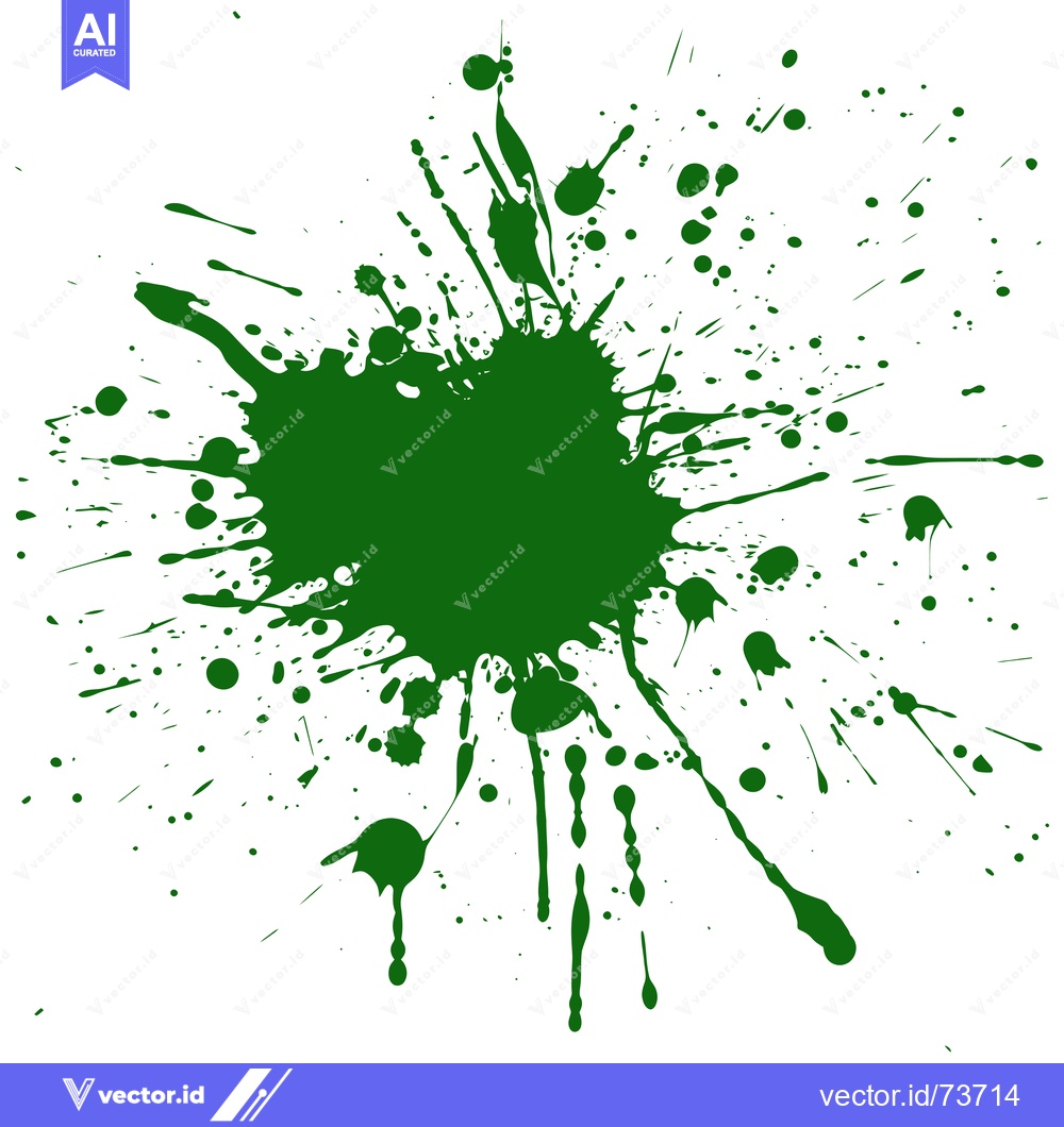 Premium Vector of Green Paint Splatter Abstract Background.