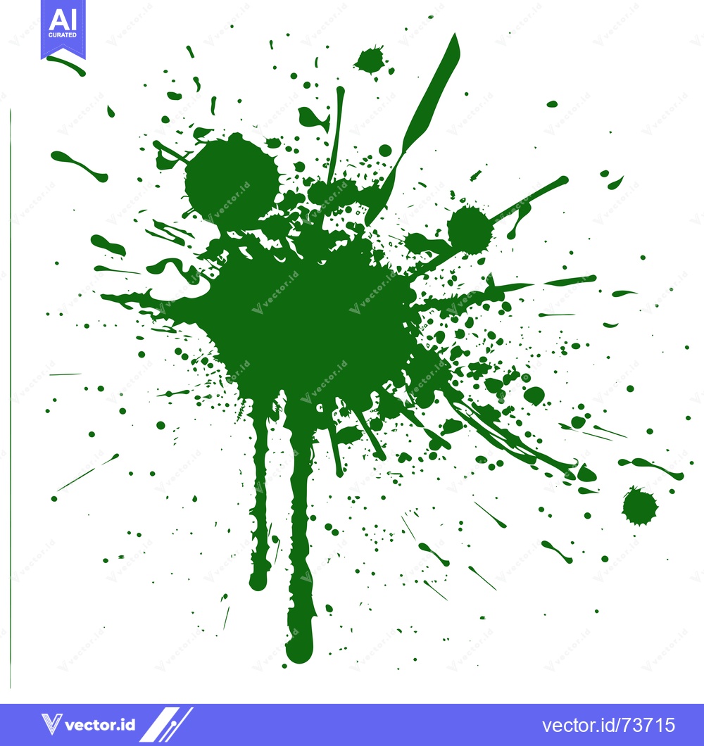 Premium Vector of Green Ink Splatter Abstract Background.
