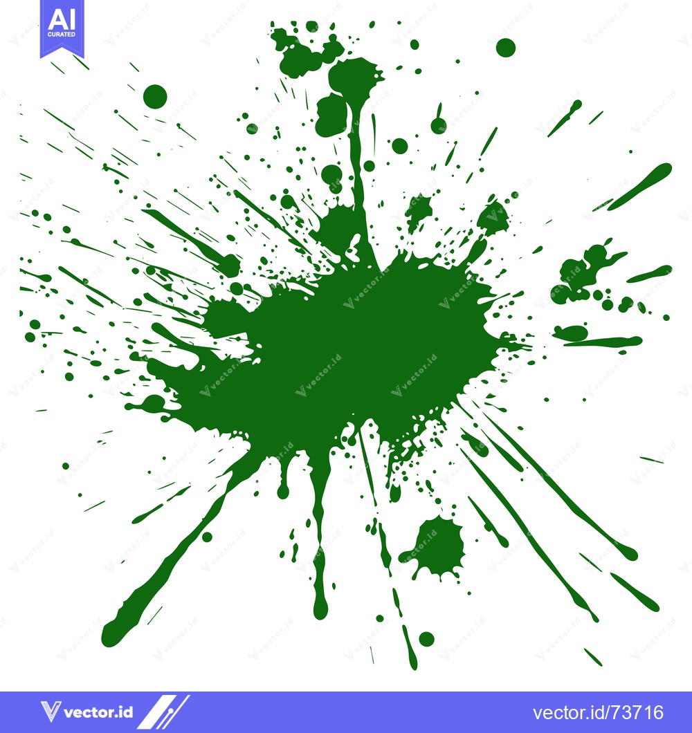 Premium Vector of Green Paint Splatter Abstract Background.