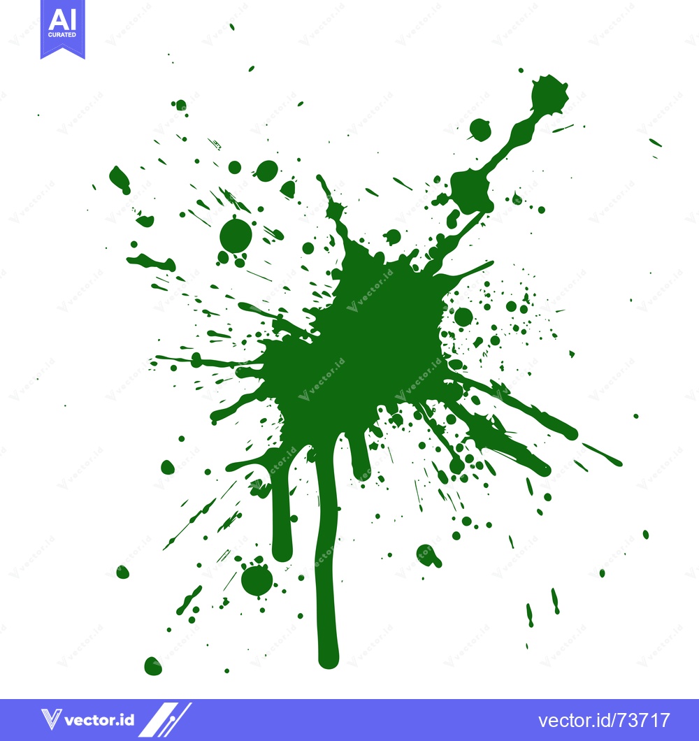 Premium Vector of Green Ink Splatter Abstract Design Element.