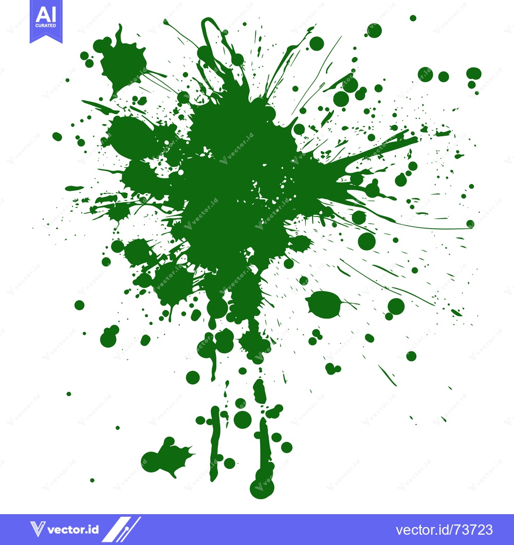 Premium Vector of Green Ink Splatter Abstract Background Design Element.
