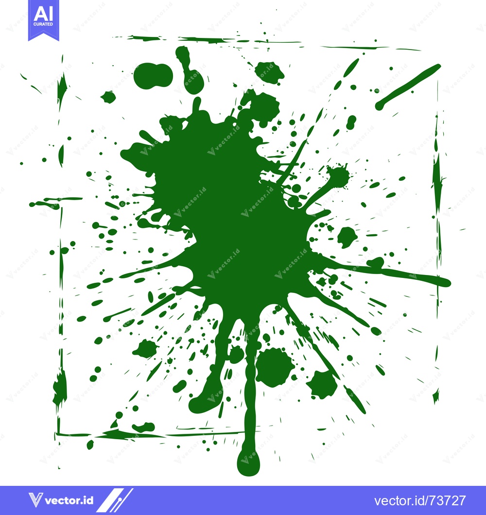 Premium Vector dari Green Ink Splatter Grunge Background.