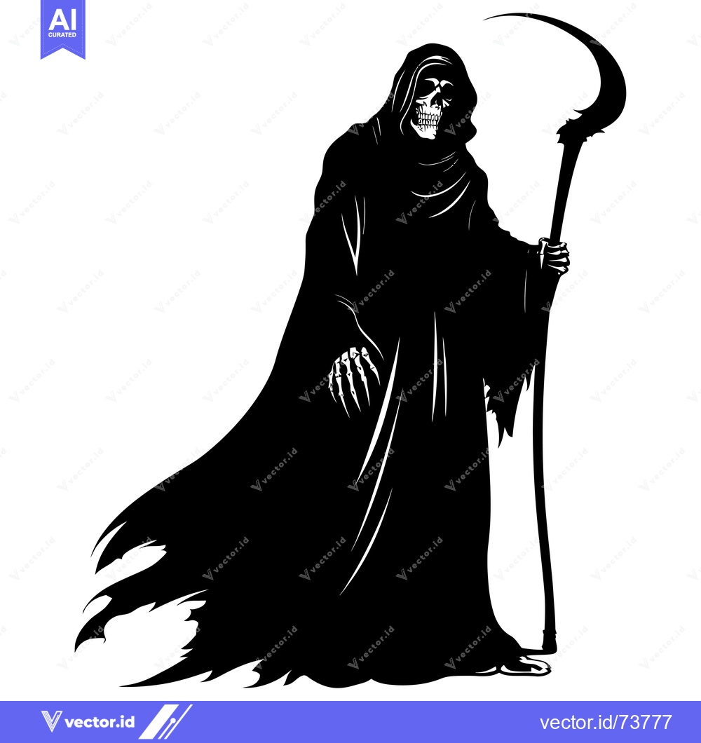 Premium Vector dari Grim Reaper Silhouette with Scythe