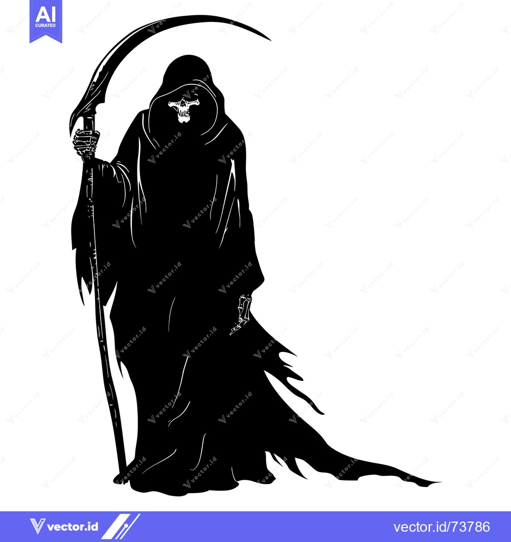 Premium Vector dari Silhouette of Death Holding a Scythe