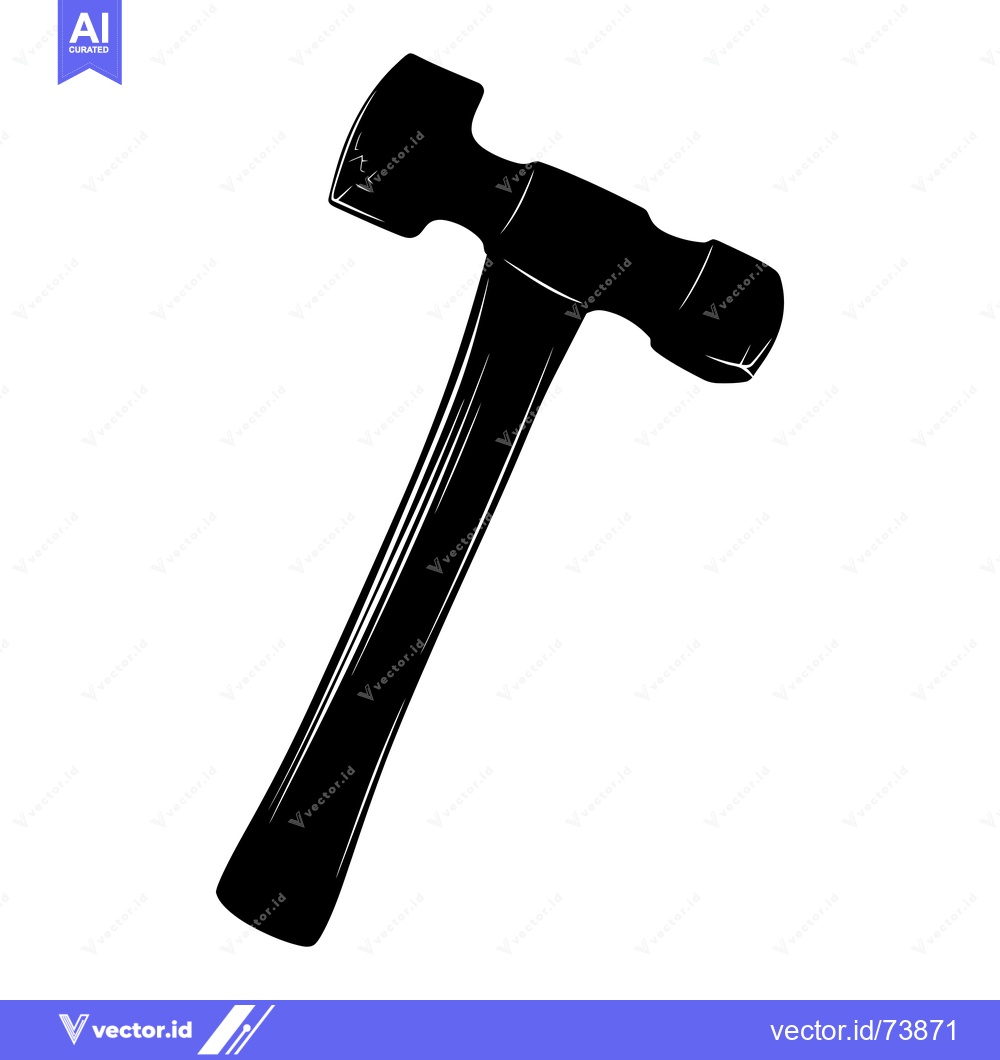 Premium Vector of Black and White Silhouette of a Hammer