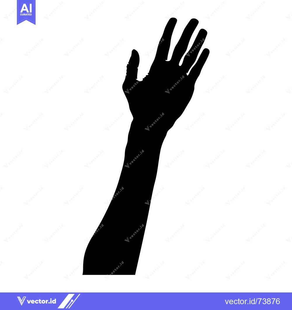 Premium Vector dari Silhouette of a Human Arm Raised with Open Hand