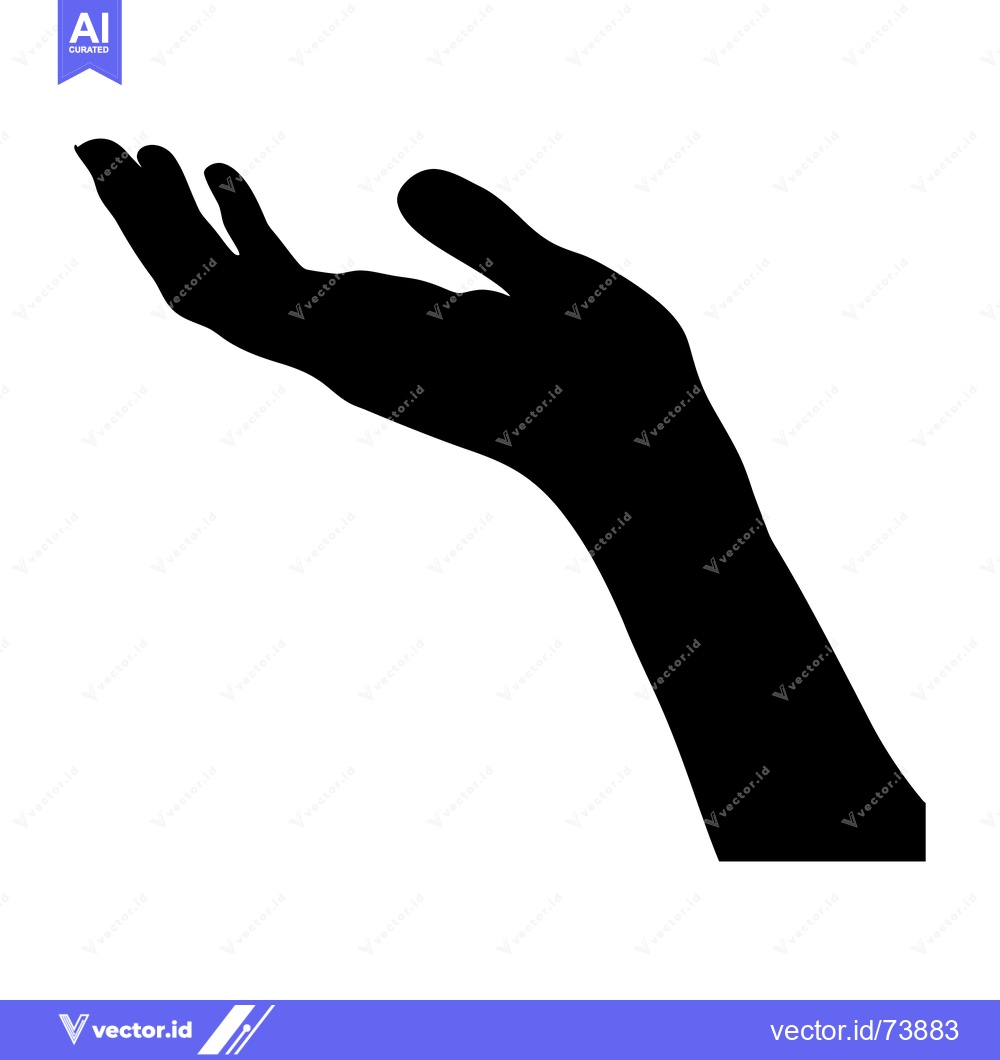 Premium Vector of Silhouette of an outstretched hand with palm facing upward