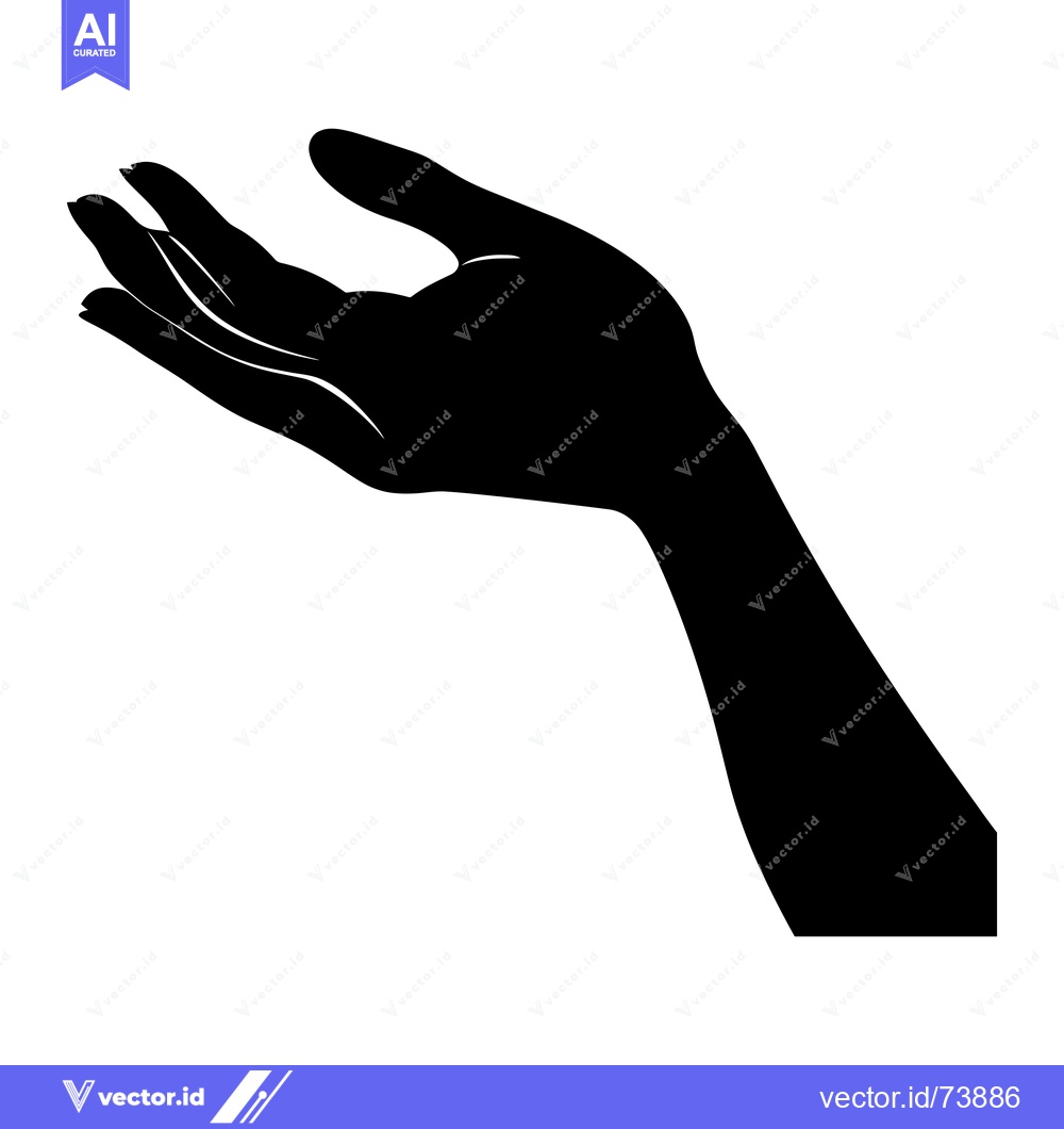 Premium Vector dari Silhouette of a Hand Reaching Out with Palm Up