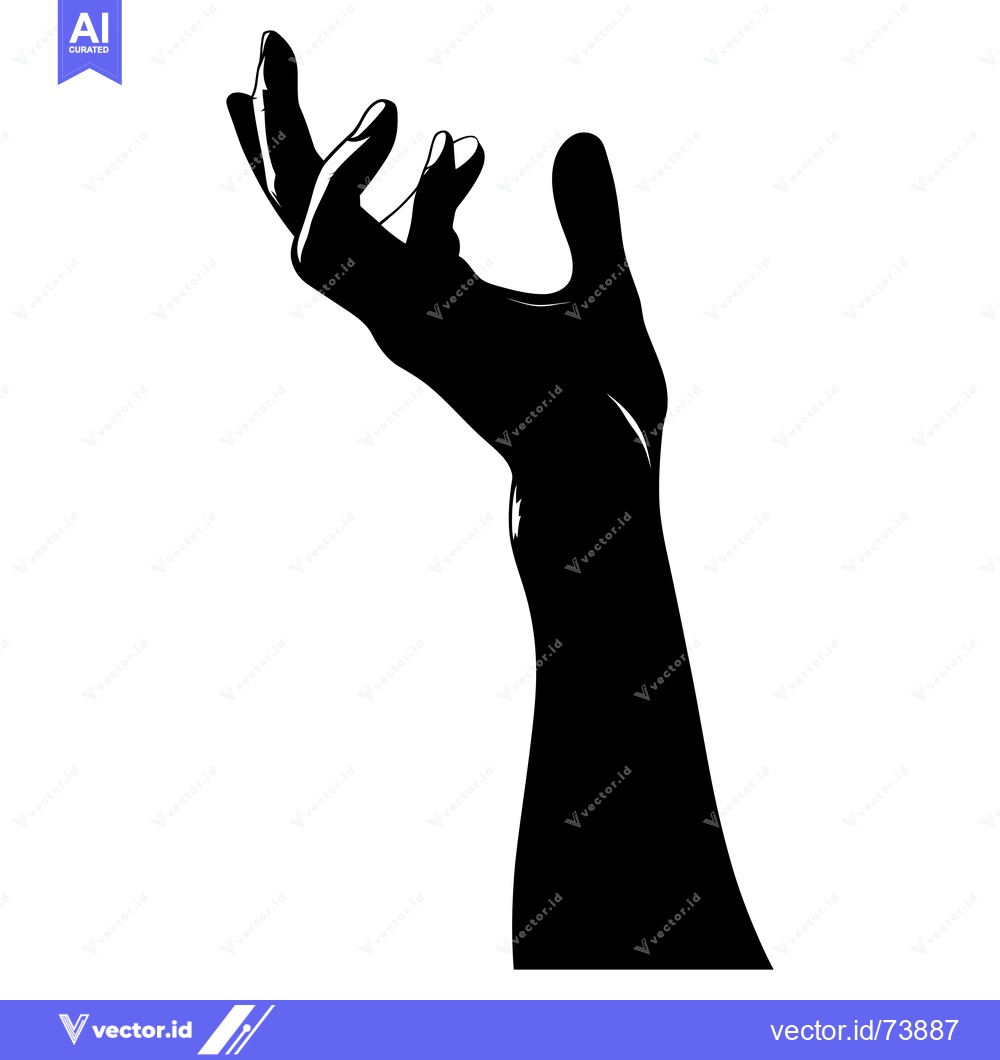 Premium Vector dari A Silhouette of an Outstretched Hand Reaching Upwards