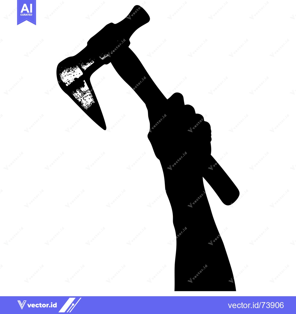 Premium Vector of Silhouette of a hand holding an axe