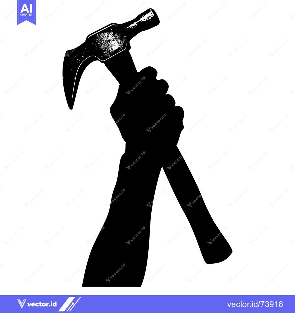 Premium Vector dari Silhouette of a hand gripping a hammer