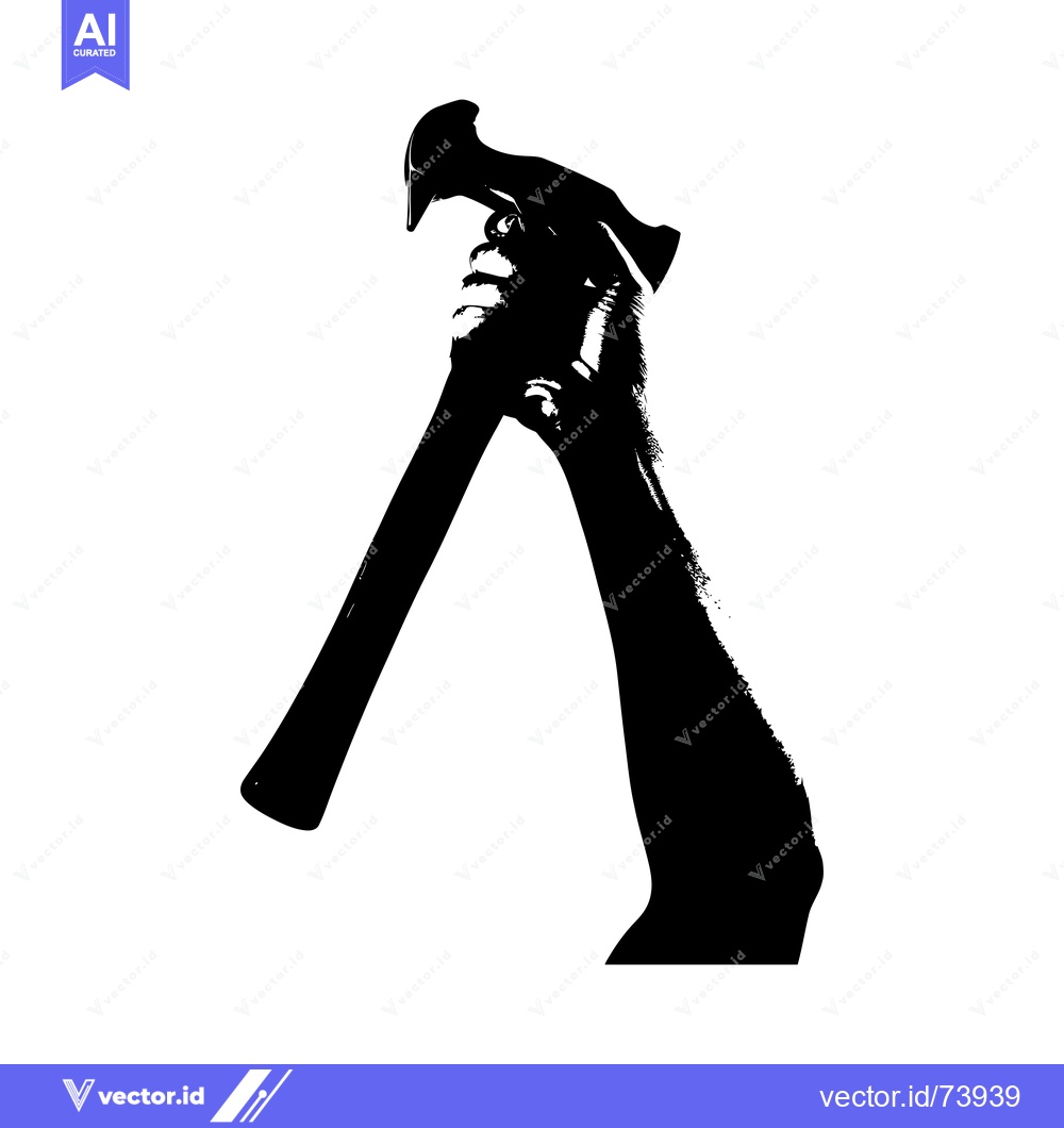 Premium Vector of Silhouette of a Hand Holding a Hammer