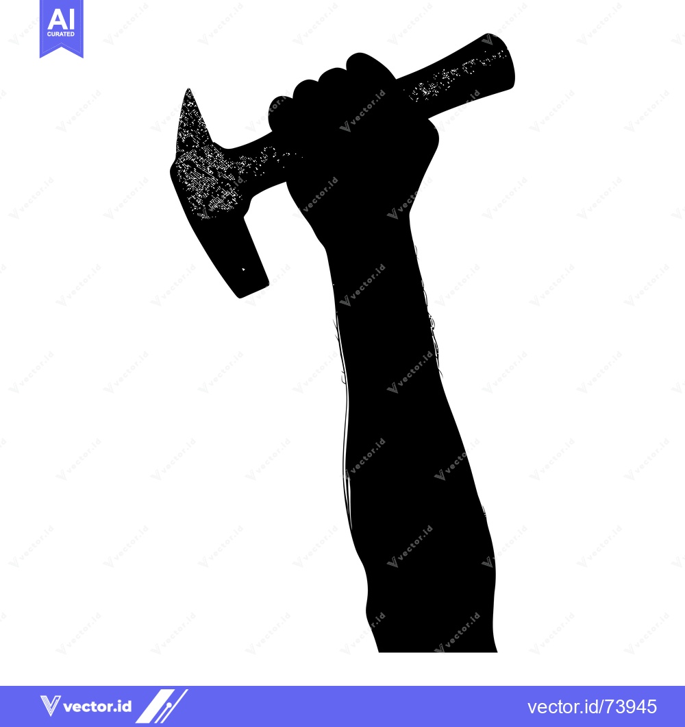 Premium Vector of Silhouette of a Hand Holding a Hammer