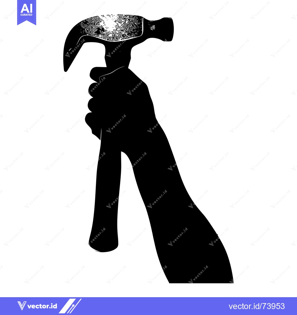 Premium Vector of Silhouette of a Hand Holding a Hammer