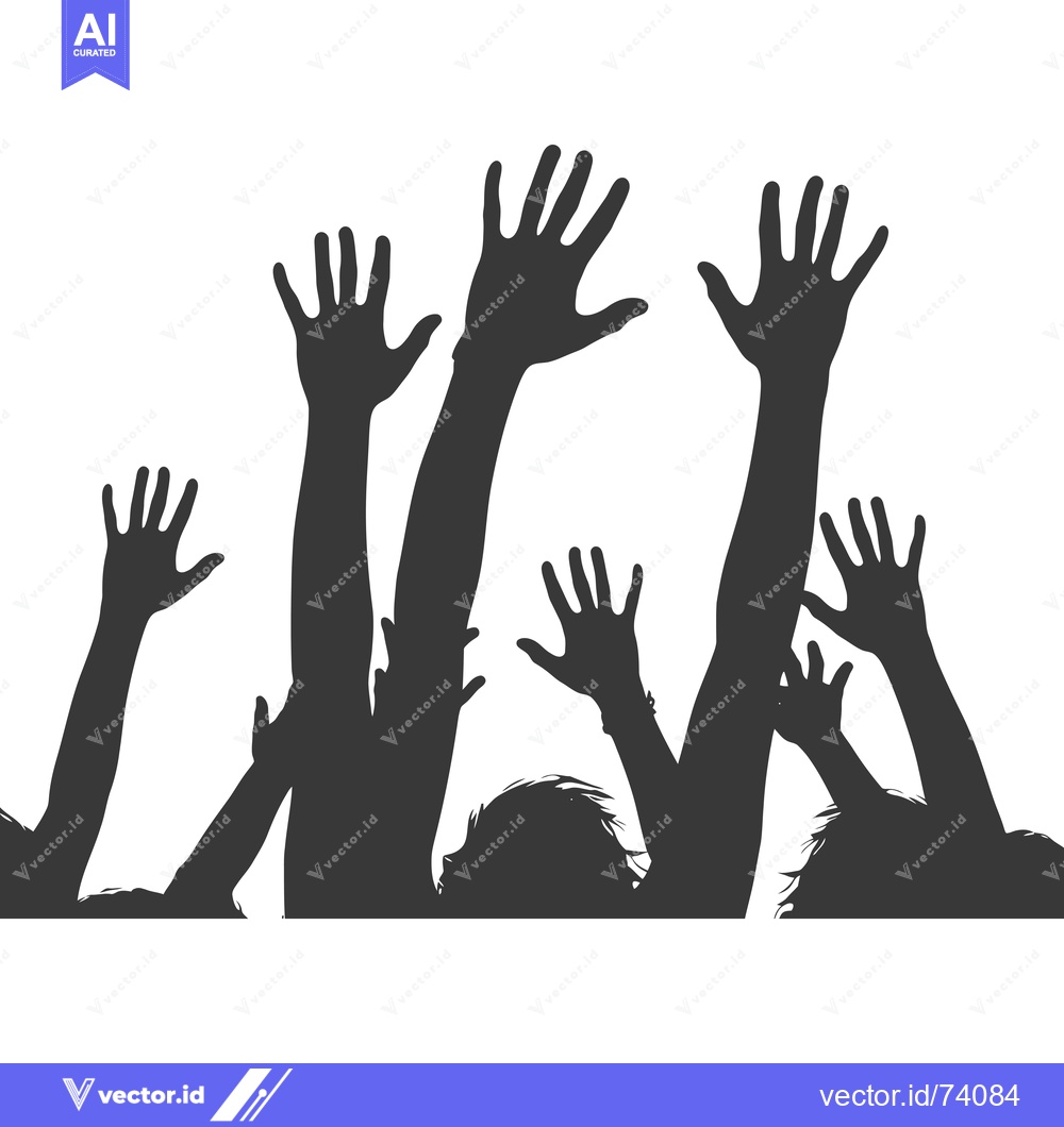 Premium Vector of Silhouette of multiple hands reaching upwards