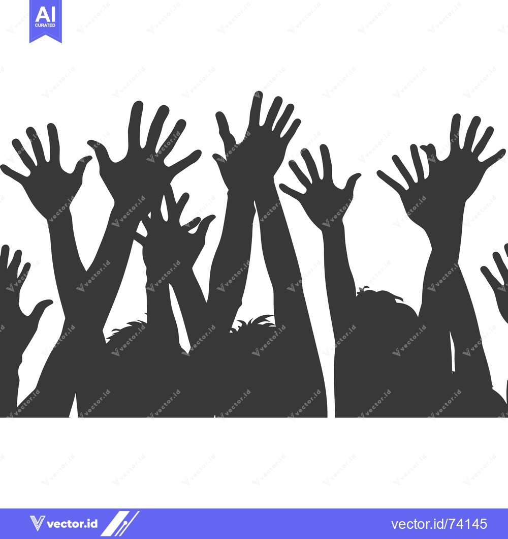 Premium Vector of A silhouette of numerous hands reaching upwards, possibly in celebrati
